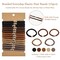 Wrapables Braided Elastic Hair Ties for Women, No Damage Hairbands for Thick Ponytails (15pcs), Browns